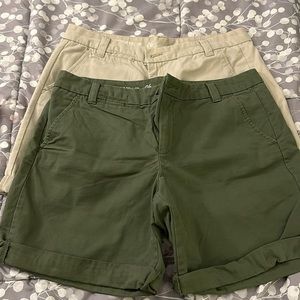 Gap khaki boyfriend roll up shorts 2 pairs